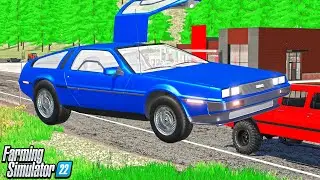 CLASSIC DELOREAN ARRIVING AT CAR DEALERSHIP | CAN WE MAKE MILLIONS? FARMING SIMULATOR 22