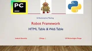Python Robot Framework Part 20: How to Handle Web Table or HTML Table in Robot framework | Telugu