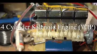 3D Printed Four Cylinder Solenoid Engine