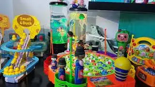 FISHING GAME & DUCKLINGS STAIRS TOYS #maddog #jellyfish #asmr #viralvideo #trending #satisfying #fyp