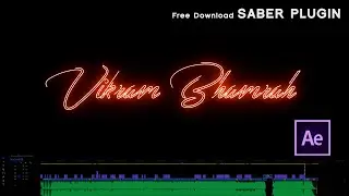 How To Create Neon Text Lighting effect in Saber ( Video Copilot ) 100% Free Plugin 