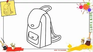 How to draw a shool bag EASY & SLOWLY step by step for kids, beginners