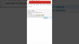 EASY WAY TO PRINT AUTO GENERATE PASSWORD 😎🔑 || Python code || #viral ||#shorts ||#python