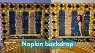 Black and gold party decorations/ Under $5 Birthday backdrop idea/ Gold party decoration at low cost