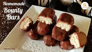Homemade Chocolate Easy Recipe for Kids | How to make Bounty Bar Coconut Chocolate Bar at home