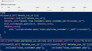 87. Delete Customer Details from Database table Using PHP & MySQL