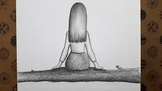 Adım Adım Çok Kolay Ağaçta Oturan Arkası Dönük Kız Resmi Nasıl Çizilir Karakalem Kolay Çizimler