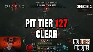 Pit Tier 127 Clear! No UBER Minion Necro - Season 4 Diablo 4