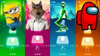 Tiles Hop EDM Rush: Minions vs The Bad Guys vs Alien Dance vs Among Us