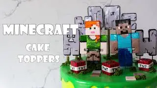 Minecraft Fondant Cake Toppers / Alex & Steve