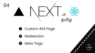 Next JS Custom 404, Redirect and Meta Tags Tamil | Next JS Tamil Beginner tutorial