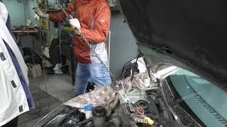 Мамкины кузовщики: Тянем кузов Hyundai после ДТП в гаражных условиях