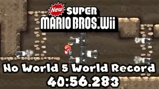 [World Record] New Super Mario Bros. Wii Any% No World 5 In 40:56.283*