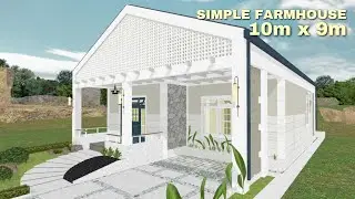 Simple Farmhouse Plan Idea | 10m x 9m Design with 2 Bedroom