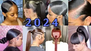 2024 Must-Try Instagram/TikTok Most Trending Sleek Ponytail Hairstyles For Black Women | Cute