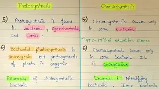 Difference between photosynthesis and chemosynthesis | photosynthesis and chemosynthesis difference
