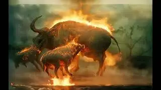 Hyena Attack African Buffalo on Fire - Ancestors: The Humankind Odyssey
