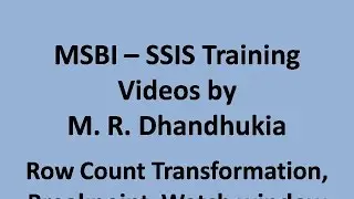 MSBI - SSIS - Row Count Transformation