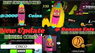 Banana Eats Roblox Krish3405 |Special Video On New Update @ Banana Eats😉200 Free Coins😍PINATA Skin☺️