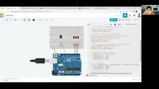 Arduino project using  Temperature Sensor in tinkercad