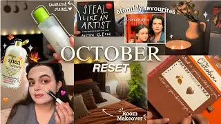 OCTOBER RESET 🧡 Romanticising fall 🍁monthly favourites 🎀 room makeover, planner setup 📝skincare 🫧
