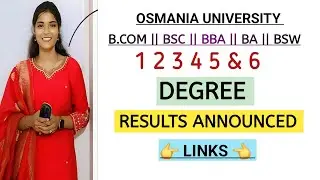 RESULTS LINK 🛑 || SERVER ISSUE RESOLVED || OSMANIA UNIVERSITY DEGREE RESULTS || 