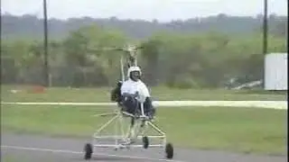 Monarch gyrocopter doing stop and drop landings
