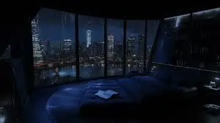 Luxury Apartment Rainy Night Ambience | Light Rain and Thunder for Deep Sleep & Anxiety Relief