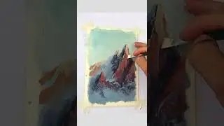 Горы акрилом этюд