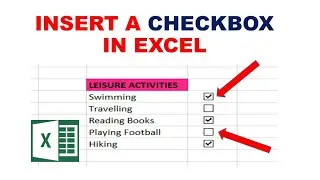 How to INSERT a CHECKBOX in Excel