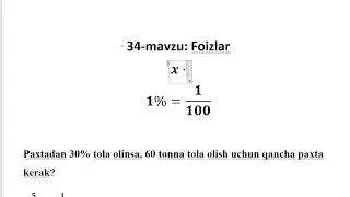 34 - mavzu: Foizlar