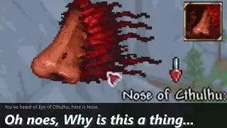 You feel an evil presence... sniffing(?) you? ─ Terraria with Nose of Cthulhu..?