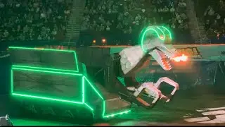 Mega Rex from Hot Wheels eats a car