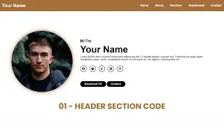 How to Create a Responsive Portfolio Website with HTML, CSS, and JavaScript – Part 1: Header Section
