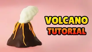 🔴 Making MINIATURE VOLCANO - Easy Polymer Clay, Fondant cake Tutorial DIY