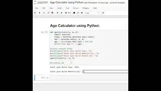 Age Calculation using Python