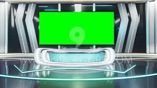 Virtual Set Green Screen 4K - News 120 Table