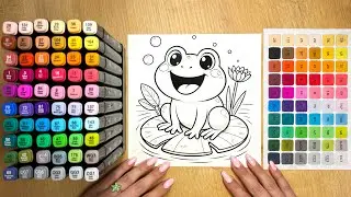 Satisfying Frog Coloring 🐸🪷 ASMR & Calm