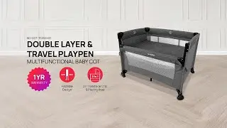 [UNBOX] Samu Giken Travel Playpen, Baby Cot Multifunction Foldable / Double Layer & Playpen TC200-GY