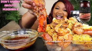 DESHELLED SEAFOOD BOIL !! KING CRAB MUKBANG + KIM B SEAFOOD BUTTER SAUCE 먹방쇼 シーフード