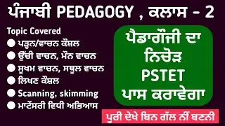 Punjabi Pedagogy pstet paper 2 class 2 | Study Fighters | pstet study notes | Punjabi Pedagogy pstet