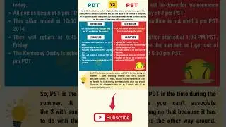 Learn English Vocabulary - PDT vs PST 
