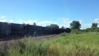 CN #5321 EMD SD50F Locomotive pushes and empty iron ore train into the Escanaba/Wells, Mi Ore dock