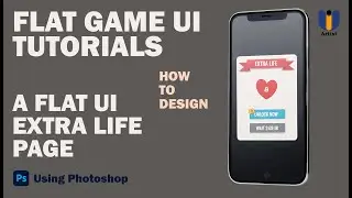 Game Extra life Page | Flat UI Series | Game UI Tutorial in Photoshop