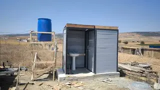 We bought a hobby garden. We are building a toilet, sink, and water tank.