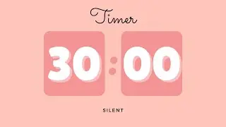 🌺 30 Minutes Silent Timer with Cute Ending Alarm | Pastel Red Timer