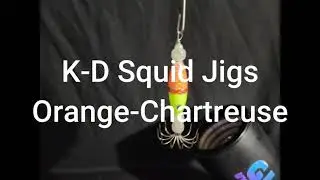 K D Squid Jigs   Orange   Chartreuse