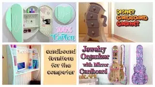 DIY CRAFTS FOR ROOM DECOR! 4 CARDBOARD FURNITURE DIY Room Decorating Ideas for Teenagers