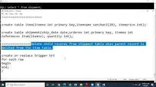 19 Creating a trigger in oracle to delete child records