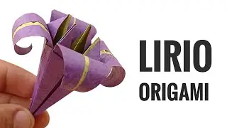 LIRIO de papel / como hacer una FLOR de papel paso a paso 🌺